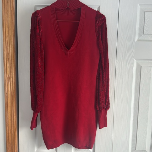 BEYOND ROMANCE SWEATER DRESS IN RED - Picture 5 of 5